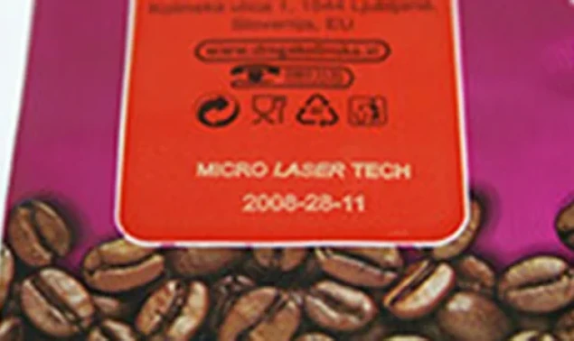 Lasermarking on a bag 